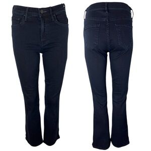 Mother The Insider Ankle High Rise Bootcut Jeans in Holding Hands Dark Wash